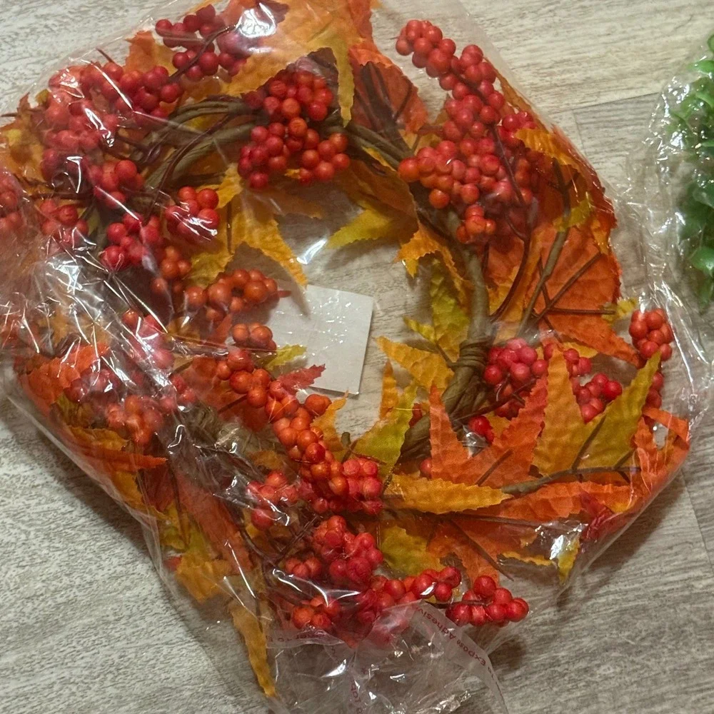 Seasonal Mini‎ Wreath Bundle Halloween Spider Autumn Maple Christmas Berry 8in